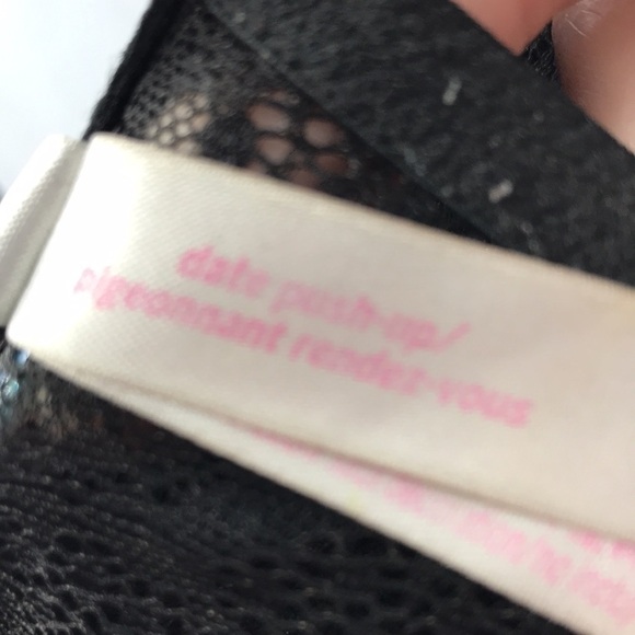 Pink Victoria's Secret Date Push Up Bra Black Lace Size 32DD - Picture 8 of 10